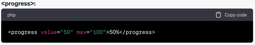 <progress> tag